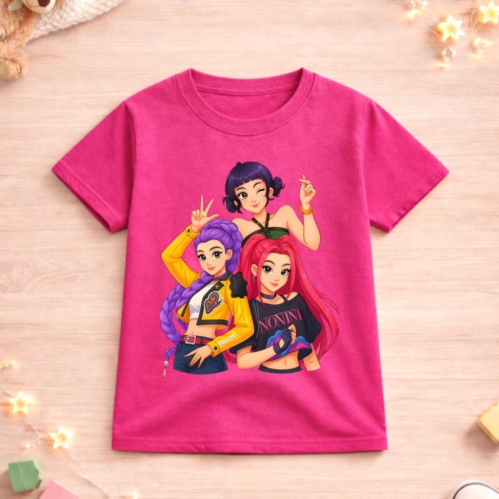 Camiseta Infantil Kpop Guerreiras 100% Algodão Premium